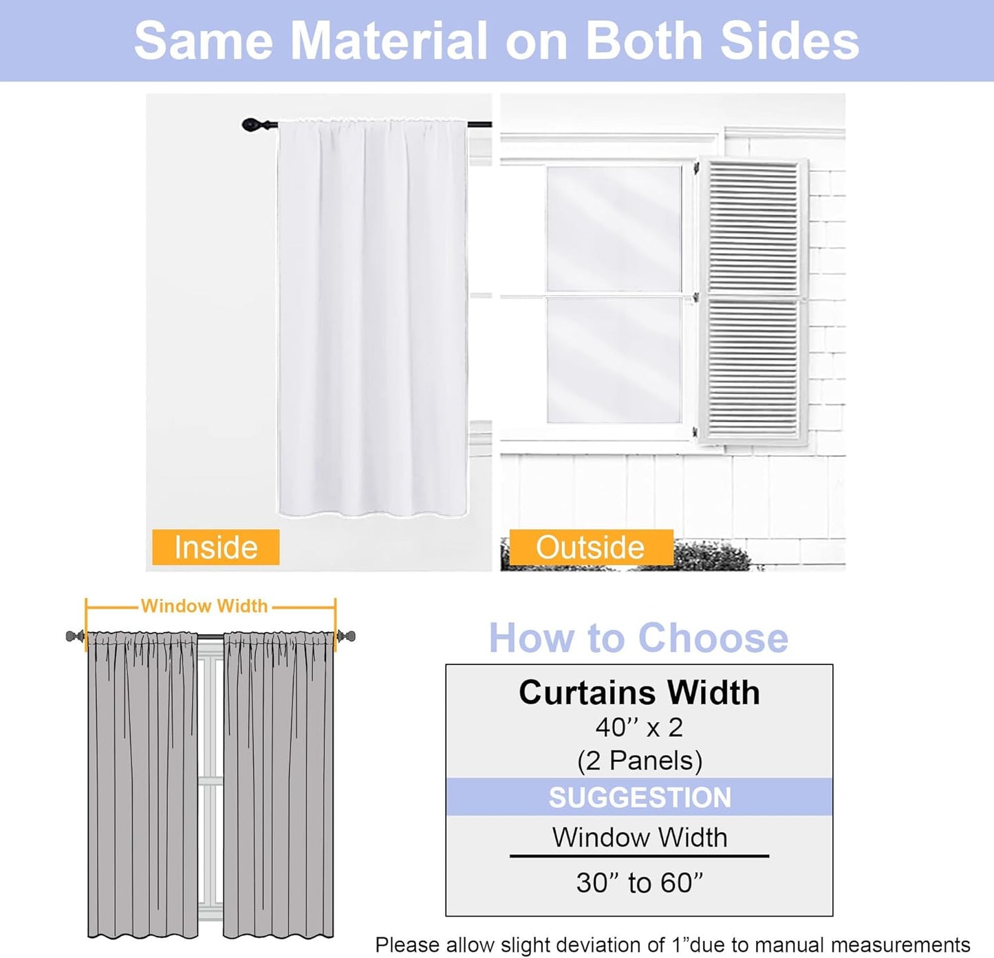 Simplebrand Ava Sage Green Blackout Curtains for Bedroom 63 Inch Length 2 Panels Set, Solid Thermal Insulated Energy Saving Rod Pocket Window Treatment Curtains Blackout Drapes, W40 x L63 Inch, Sage - Colors C