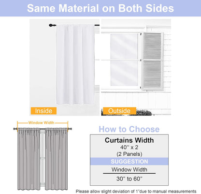 Simplebrand Ava Sage Green Blackout Curtains for Bedroom 63 Inch Length 2 Panels Set, Solid Thermal Insulated Energy Saving Rod Pocket Window Treatment Curtains Blackout Drapes, W40 x L63 Inch, Sage - Colors C