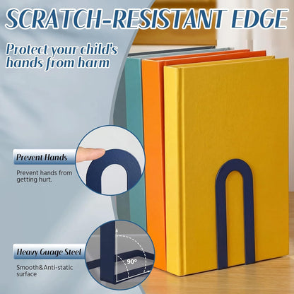 Chunful 12 Pcs Modern Metal Book Ends for Shelves Decorative Small Bookends Book Shelf Organizer Minimalist Design Stopper to Hold Books for Home Office (Gold,5.5 * 3.75 * 2.25inch)