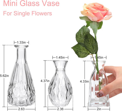 Glass Bud Vase Set of 32 pcs,Bud Vases in Bulk,Small Vases for Centerpieces, Mini Flower Vase Bulk for Rustic Wedding Home Table Decorations