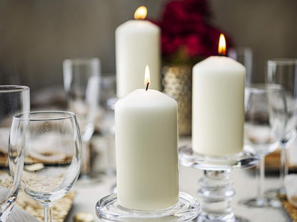 BOLSIUS 12 Ivory Pillar Candles - 2.7 x 6.7 inch Unscented Candle Set - Dripless Clean Burning Smokeless Dinner Candle - Perfect for Wedding Candles, Parties and Special Occasions