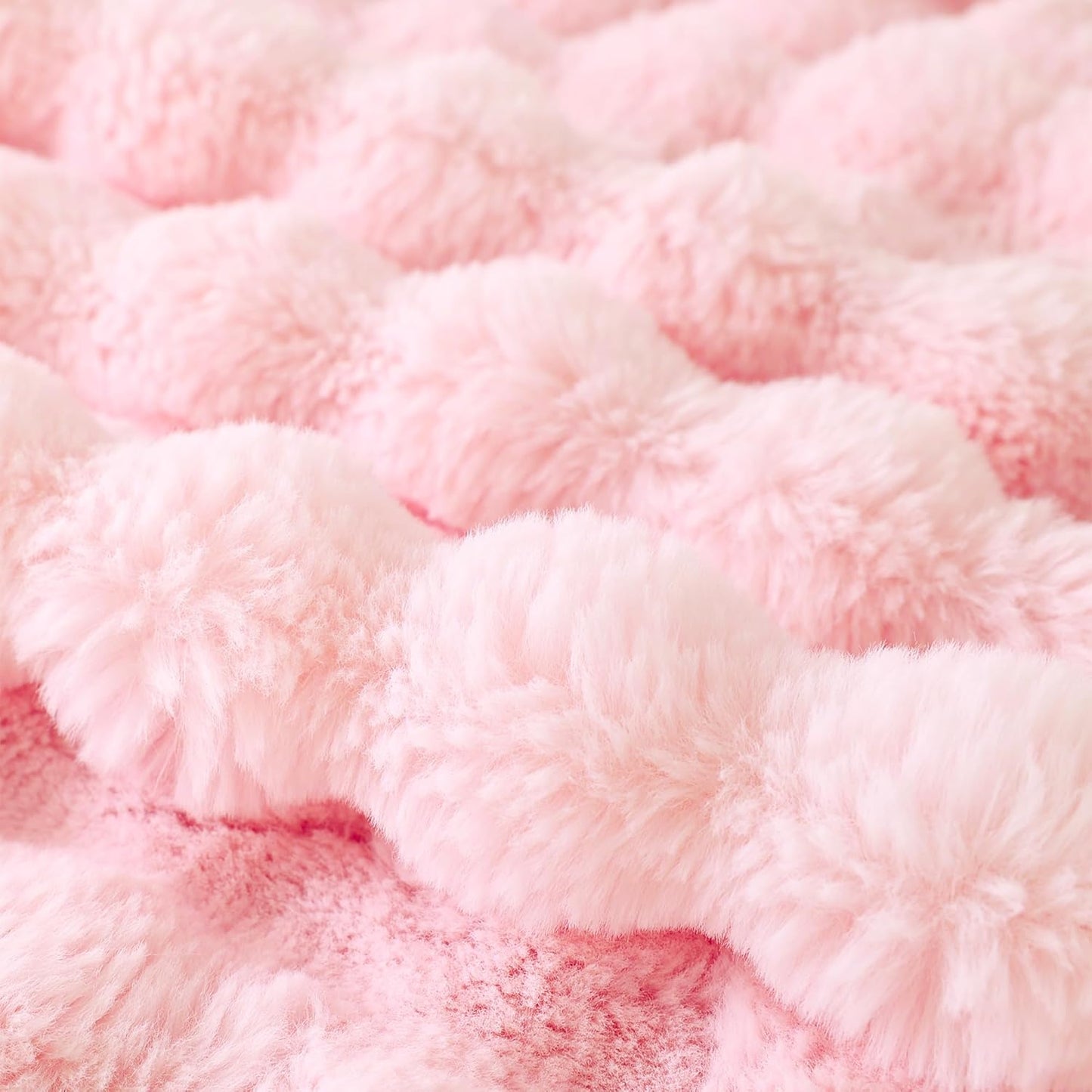 COOVA Faux Fur Throw Blanket for Couch, Cozy Soft and Fuzzy Plush Rabbit Fur Bubble Blanket for Sofa Bedroom Living Room, 50x60 Inches Tie Dye Brown