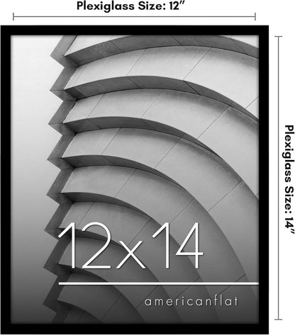 Americanflat 24x36 Poster Frame with Polished Plexiglass - Streamline Collection - Thin Border Picture Frame for Wall Display - Hanging Hardware Included - Black - Colors B