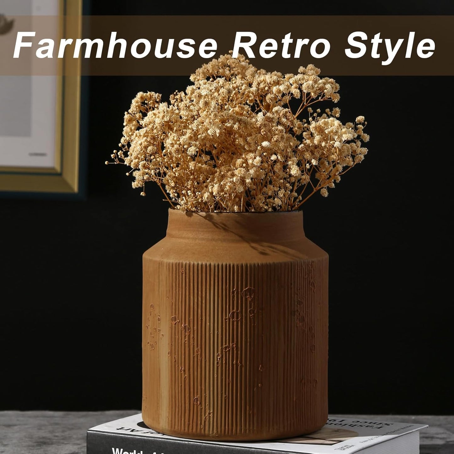 Rustic Vases for Home Decor. Ceramic Vase for Dining Table Decor. Terracotta Decorative Vase 6.1IN. ZSHLXM