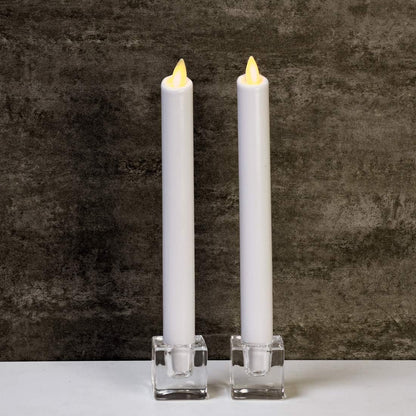 Square Glass Candle Holder Set of 2, Clear Taper Candlestick Holders, Ideal Gift for Dining Table, Wedding, Christmas and Party.…