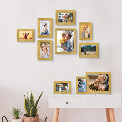 LUCKYLIFE Picture Frames Collage Wall Decor 10-Pack, Gallery Wall Frame Set with 8x10 5x7 4x6 Frames in 3 Different Finishes