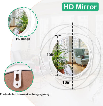 Gold Sunburst Mirrors for Wall Decorative Metal Round Art Mirrors Large Wall Decor Hanging Mirror for Bathroom Bedroom Living Room Vanity Entryway 16"