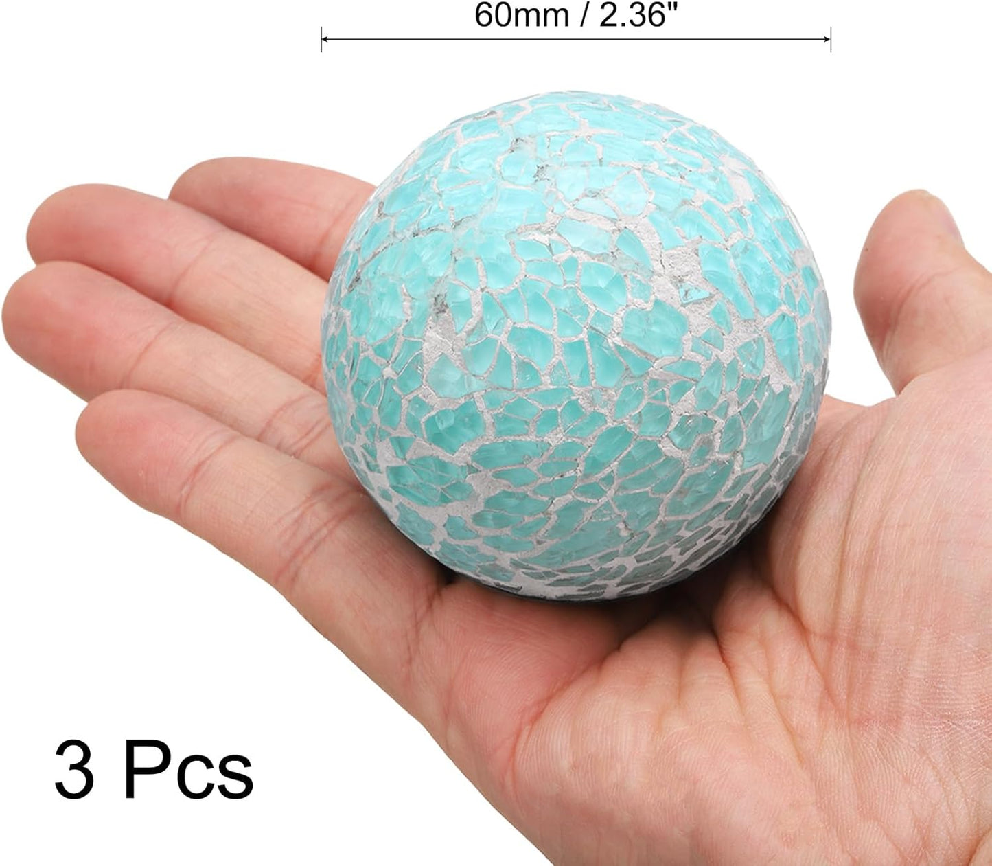 uxcell 3Pcs Decorative Glass Balls 2.36 Inch Orbs Centerpiece Balls Mosaic Glass Ball Sphere for Decor Bowls Vases Dining Table Party, Dark Blue