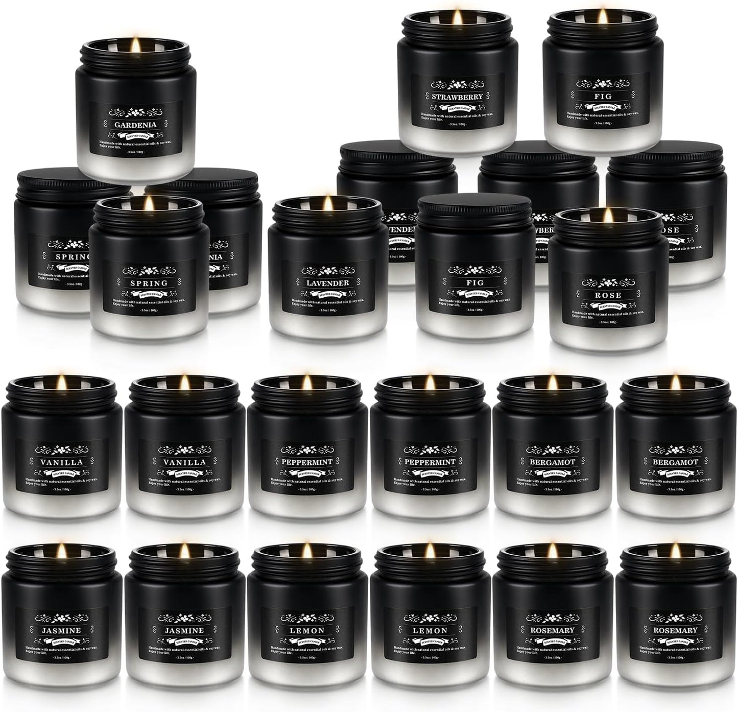 Howemon 24 Pack Scented Candles Set for Home, Relaxing Stress Relief, Aromatherapy - Natural Soy Wax and Fragrance - Gifts for Women, Mom, Best Friend, Wife, Birthday