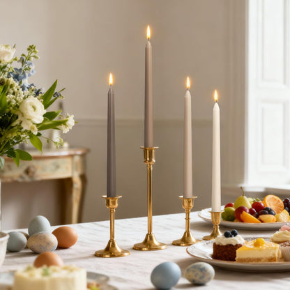 Viyffo Taper Candles, 10 Inch, 4 Pack, Olive Glow – Unscented, Dripless & Smokeless Design, Up to 8 Hour Burn – Long Tall Taper Candlesticks for Wedding, Dinner & Home Decor