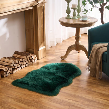 EasyJoy Ultra Soft Fluffy/Fuzzy Shaggy Area Rug Faux Fur Chair Cover Seat Pad for Bedroom Floor Sofa Living Room (2 x 6 ft Sheepskin, Beige)
