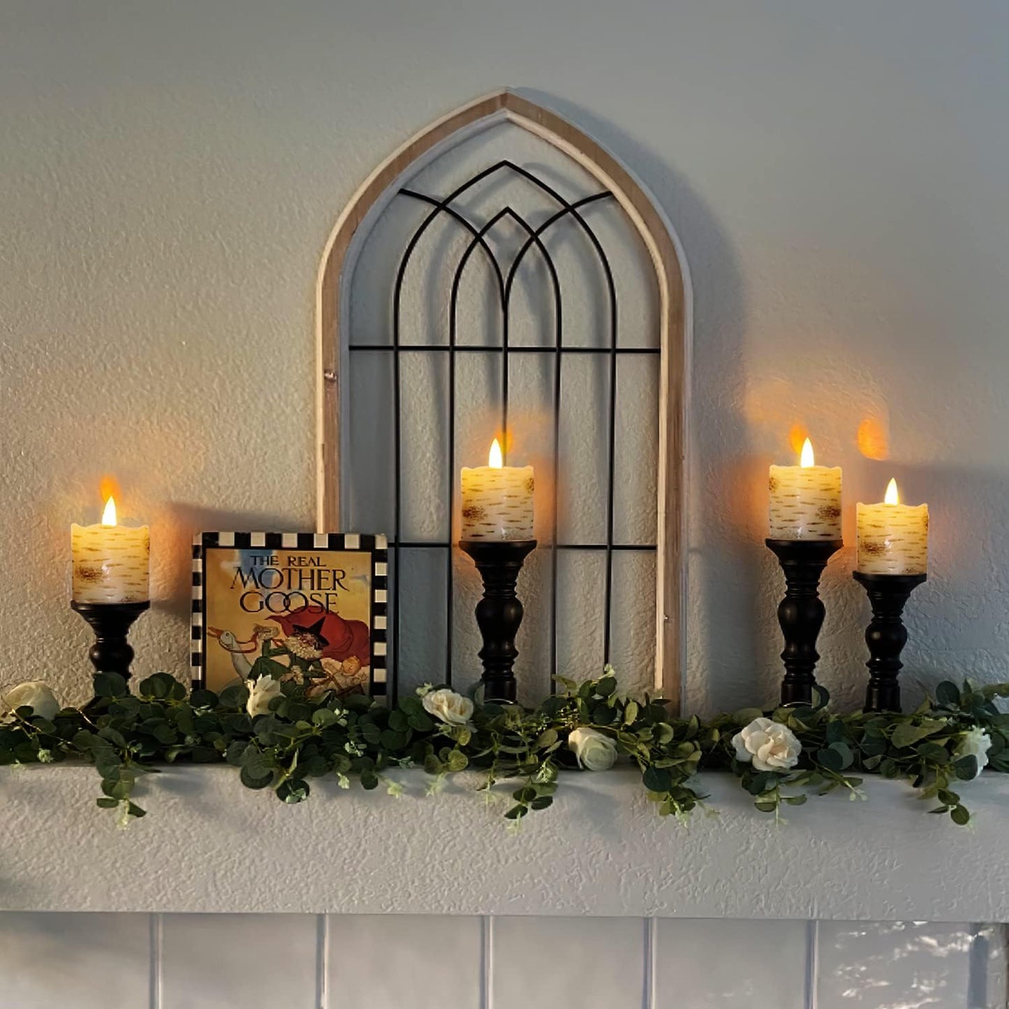 Homemory Flameless Votive Candles with Timer, 2" x 2" Real Wax, 400+Hour Realistic Black Wick Battery Operated Candles, Set of 6 for Wedding, Party and Holiday Decoration (Battery Included)