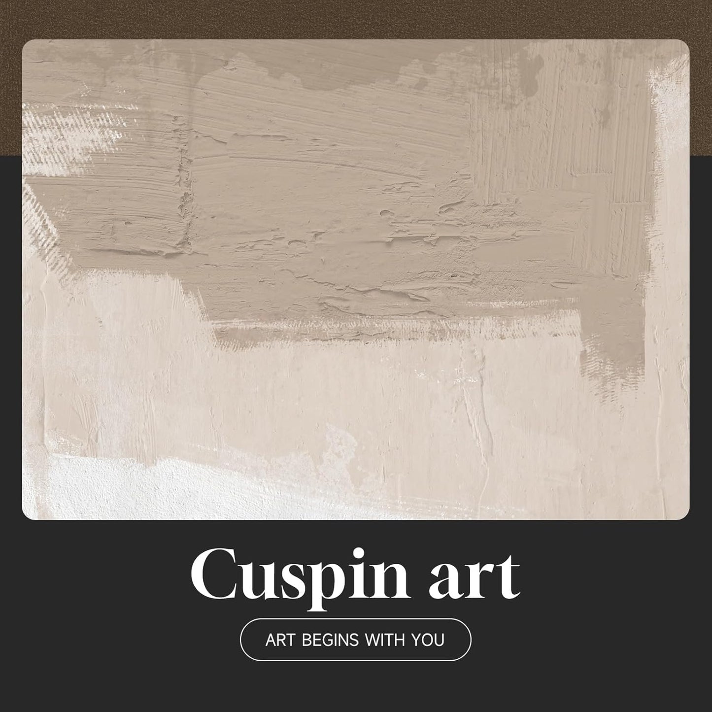 Large Framed Neutral Abstract Wall Art for Living Room, 3 Piece Modern Canvas Prints Paintings Artwork for Walls, Black and Beige Pictures for Living Room Hallway Stair Office Wall Decor 24x36 Inch