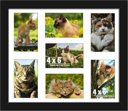 DUENPY 14x26 Collage Picture Frame 4x6 Collage Picture Frame Displays Twelve 4x6 inch Photos Available Horizontal Wall Mounting Display and Vertical Black - Colors B