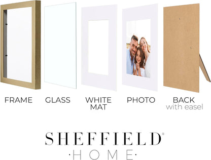 Sheffield Home 9 Piece Gallery Wall Frame Set, 11x14 in. matted to 8x10 in. (Matte Black)