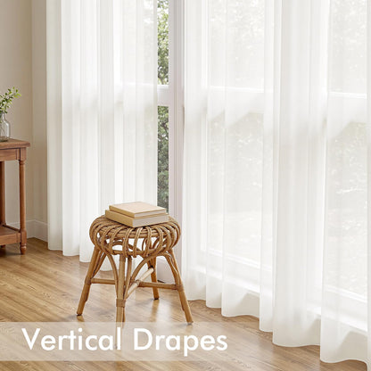 MIULEE White Sheer Curtains 84 Inches Long, 4 Panels Set, Light Filtering Rod Pocket Voile Drapes for Living Room and Bedroom, Airy Soft Fabric Window Treatments, 42 x 84 Inches