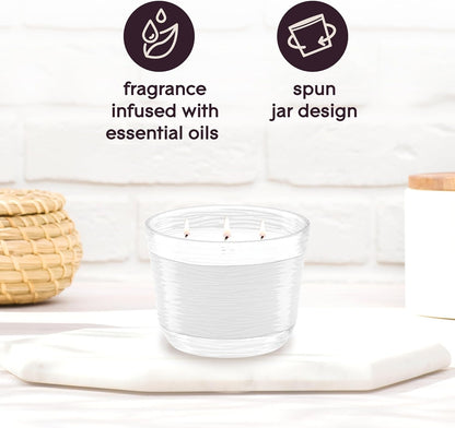 Glade 3-Wick Scented Candle Jar, Apple Cinnamon, Air Freshener Infused with Essential Oils, 6.8 Oz, 3 Count