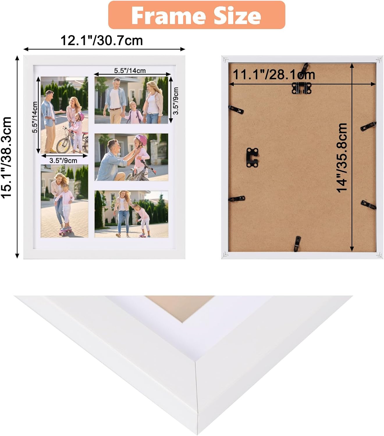 PHAREGE 5 Openings 4x6 Picture Frame Collage Black 4 Pack, 11x14 Poster Frame Set of 4, Display Family Wedding Photos Horizontal or Vertical on The Wall