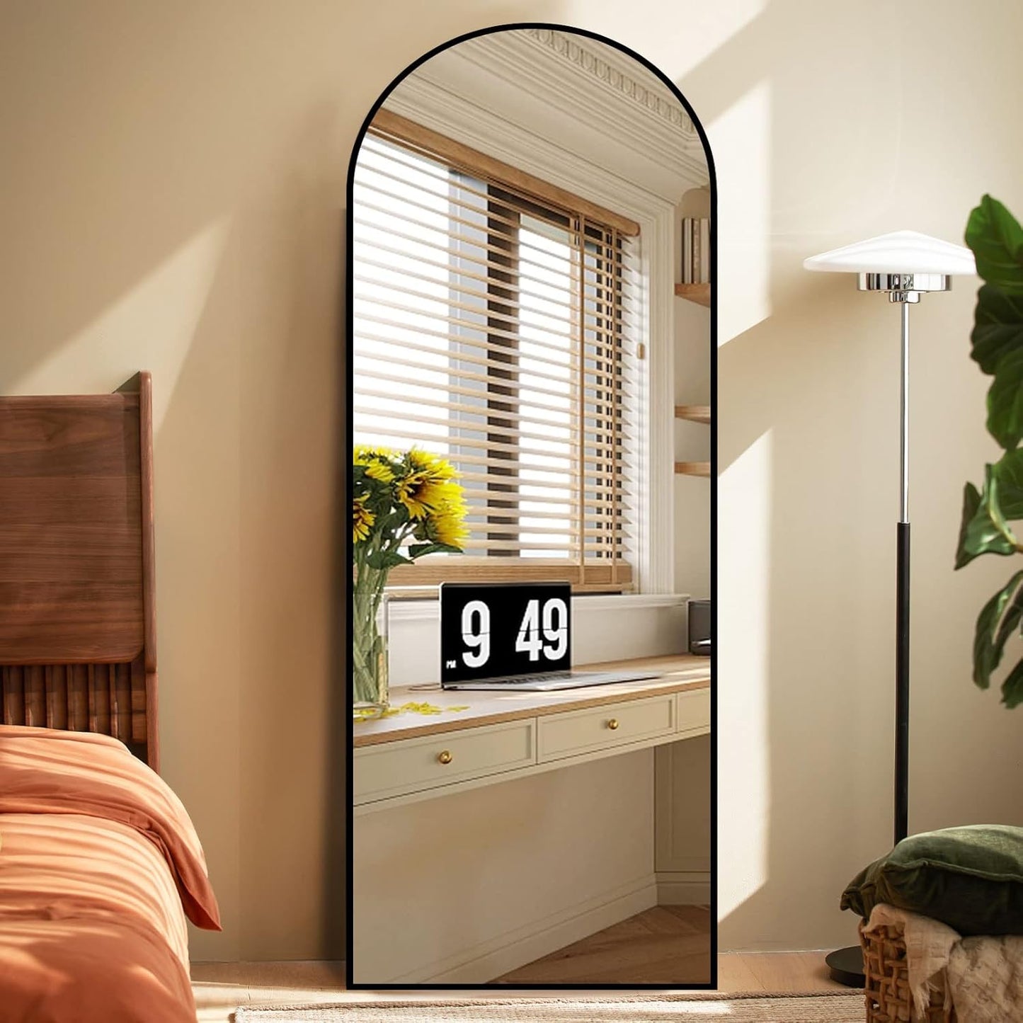 Koonmi 30"x71" Arched Full Length Mirror, Gold Large Floor Mirror with Aluminum Alloy Frame, Standing Hanging or Leaning Wall-Mounted Full Body Mirror for Living Room and Bedroom
