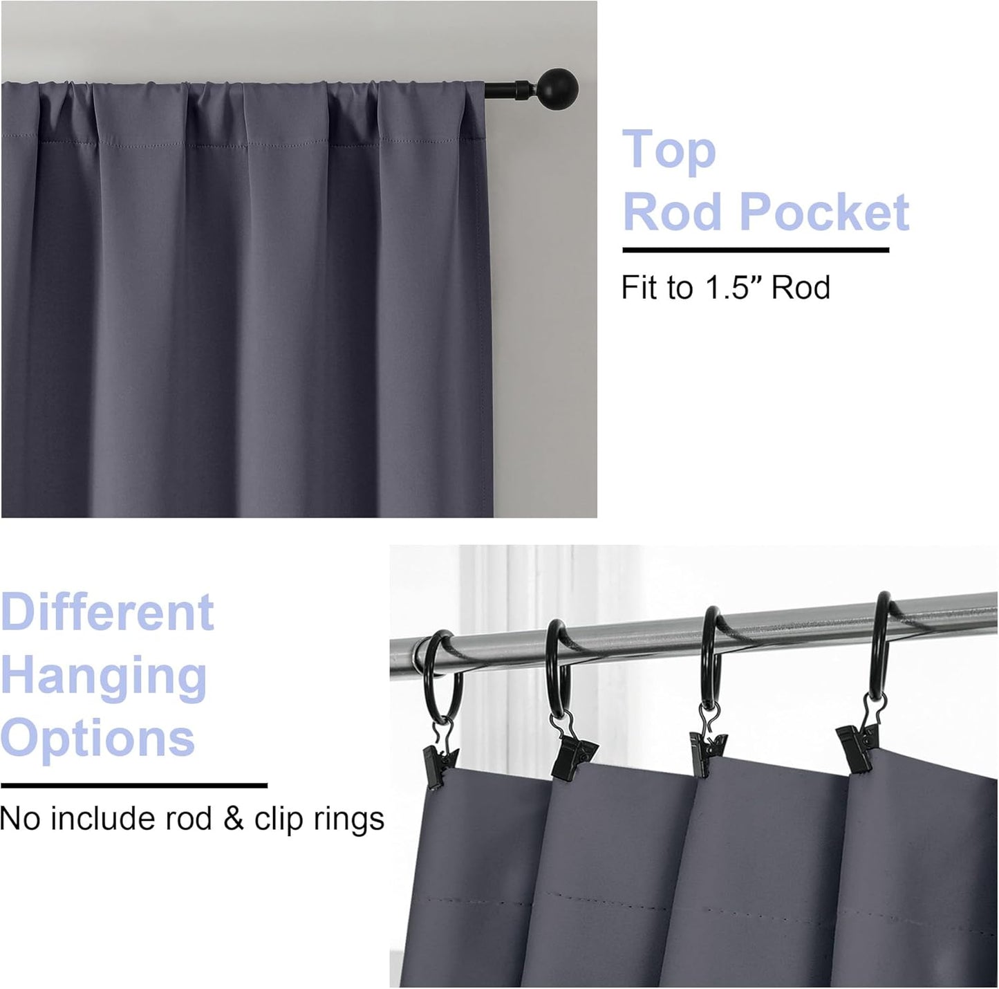 Simplebrand Ava Sage Green Blackout Curtains for Bedroom 63 Inch Length 2 Panels Set, Solid Thermal Insulated Energy Saving Rod Pocket Window Treatment Curtains Blackout Drapes, W40 x L63 Inch, Sage - Colors C