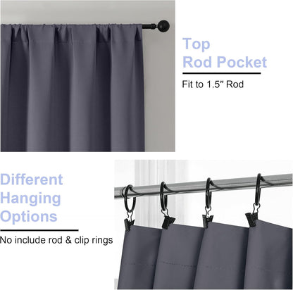 Simplebrand Ava Sage Green Blackout Curtains for Bedroom 63 Inch Length 2 Panels Set, Solid Thermal Insulated Energy Saving Rod Pocket Window Treatment Curtains Blackout Drapes, W40 x L63 Inch, Sage - Colors C