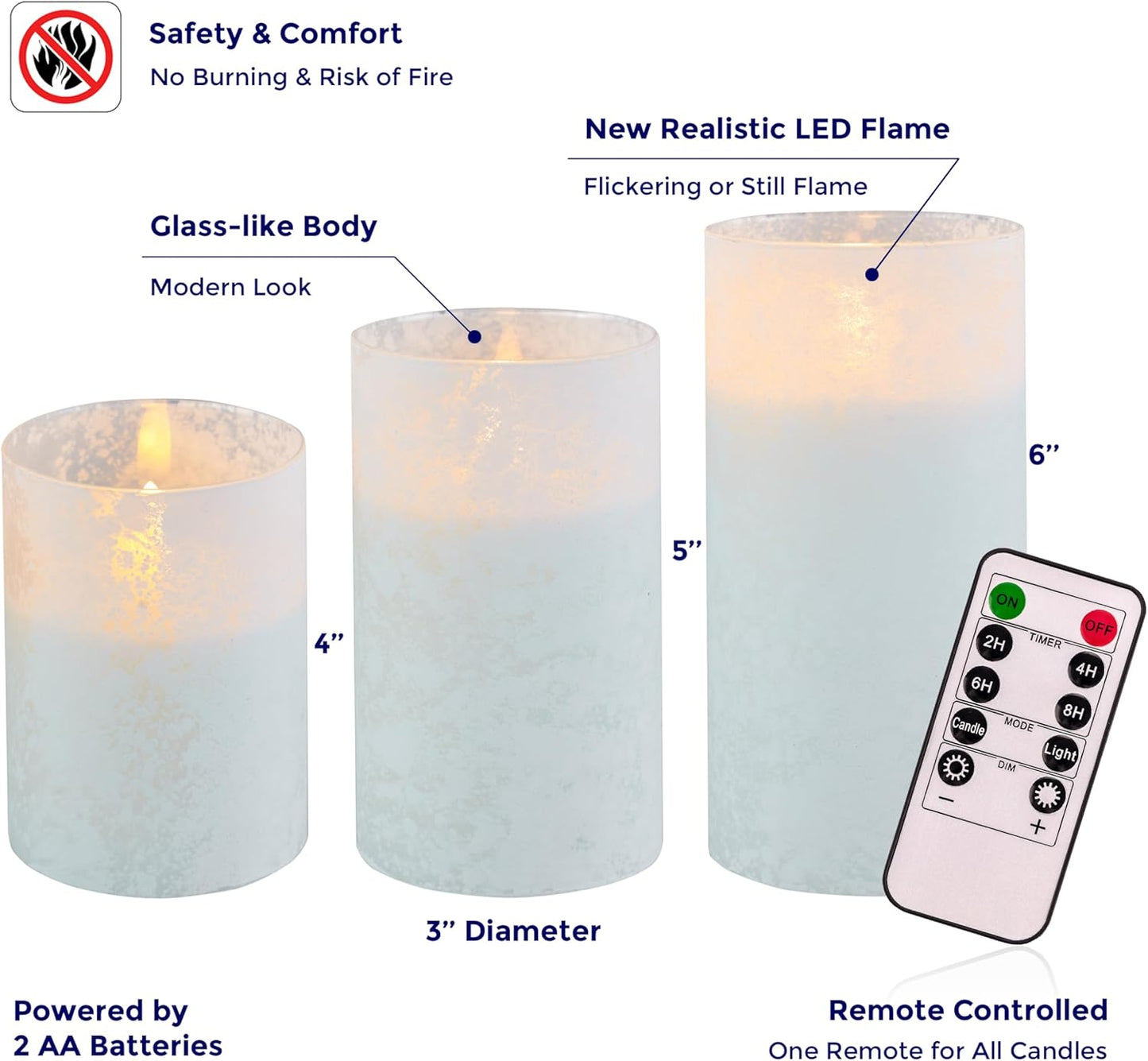 VENTA Set of 3 Warm Ivory Pillar Candles | Real Wax Battery Operated Candles with Flickering Flame | Timeless Year-Round Decor for Weddings, Mantels & Centerpieces