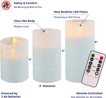 VENTA Set of 3 Warm Ivory Pillar Candles | Real Wax Battery Operated Candles with Flickering Flame | Timeless Year-Round Decor for Weddings, Mantels & Centerpieces
