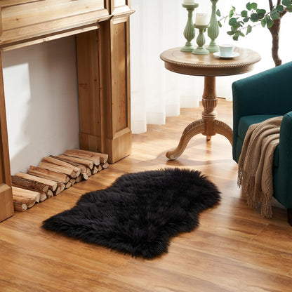 EasyJoy Ultra Soft Fluffy/Fuzzy Shaggy Area Rug Faux Fur Chair Cover Seat Pad for Bedroom Floor Sofa Living Room (2 x 6 ft Sheepskin, Beige)