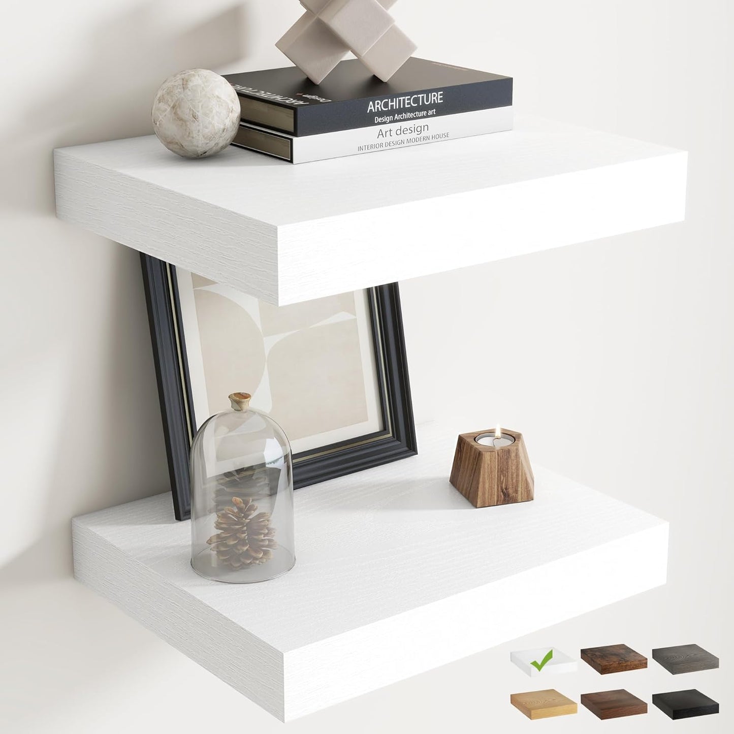 72 Inch Long Floating Shelves for Wall Set of 2, 12"D Wood Grain Bathroom Shelves with Invisible Brackets, Easy Install Engineered Wood Storage Shelves for Kitchen, Living Room, Bedroom, Black Finish