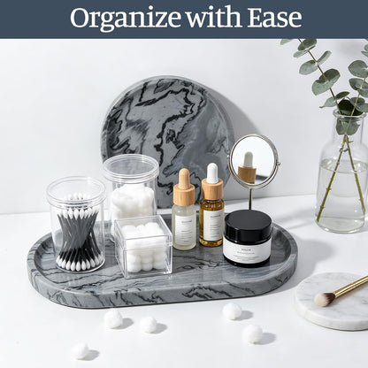 Koville Italian Travertine Tray, 12"x6" Vanity Decorative Marble Tray for Countertop, Catchall Tray for Perfume, Candles, Jewelry Dish Tray