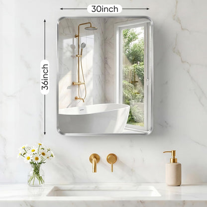 NEWBULIG Gold Round Wall Mirror 36 Inch, Bathroom Mirrors for Over Sink, Wall Decor for Bathroom, Entryway, Bedroom, Vanity