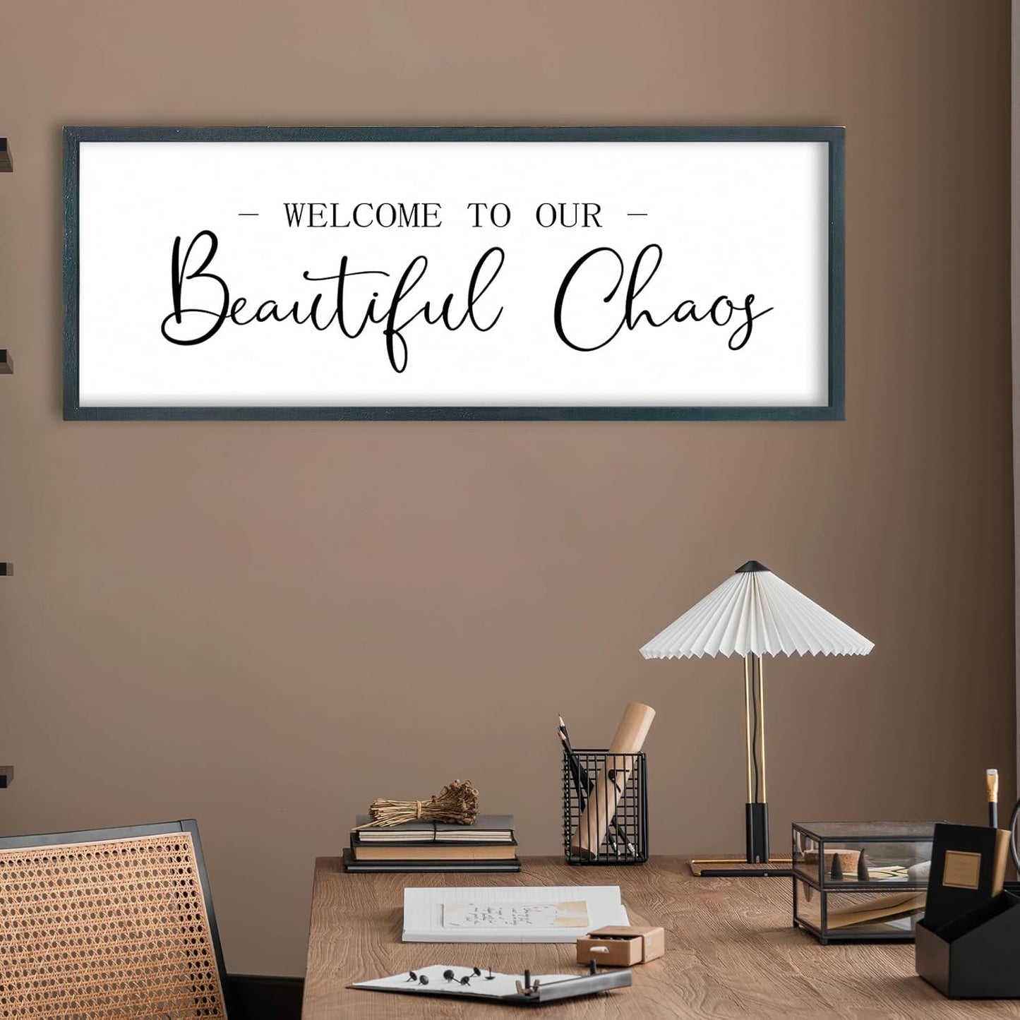 FZMHASLWW Gather Sign Wall Decor 32"×12" Large Wooden Framed for Dining Room Simple Home Kitchen Hanging Art (Wood)
