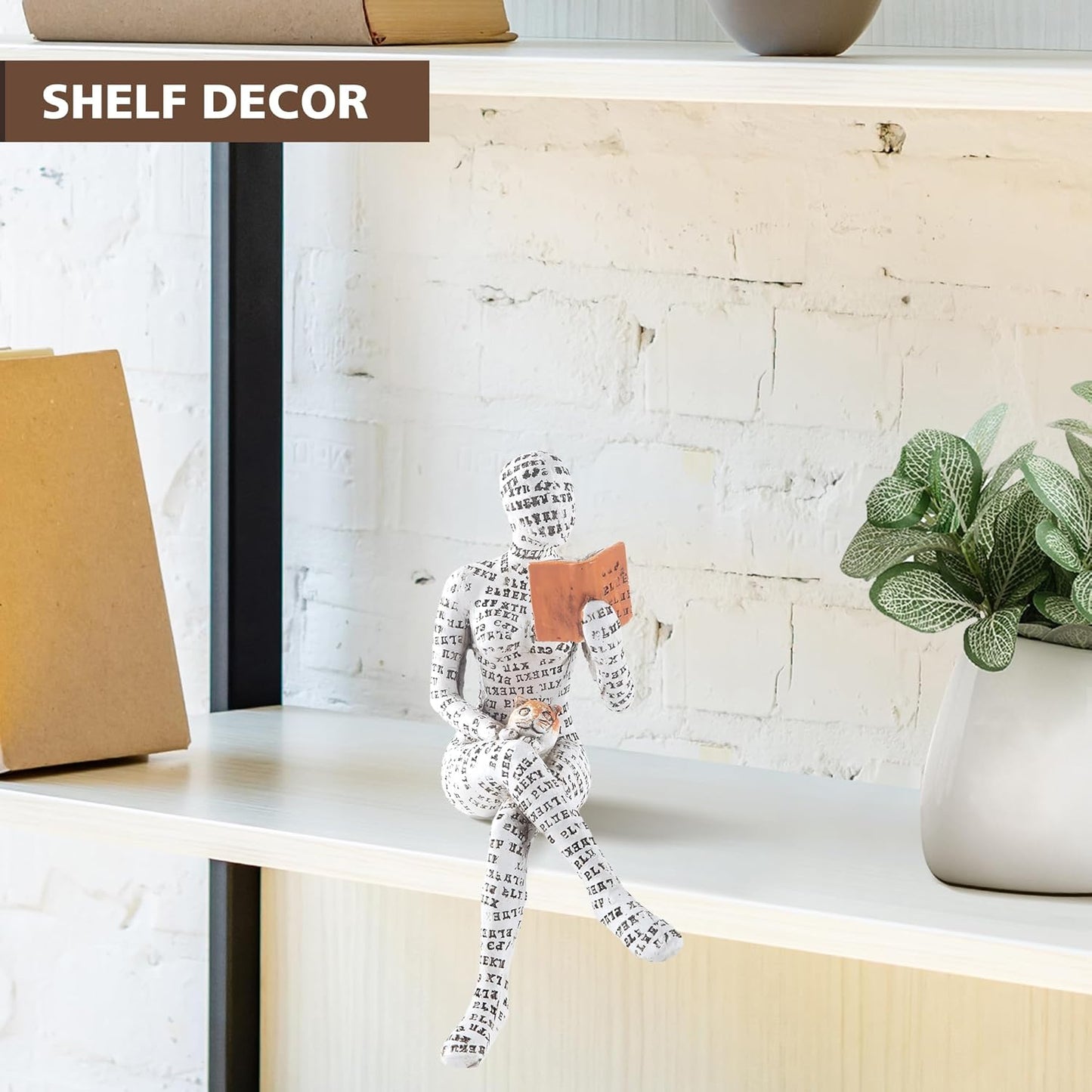 GRAPMKTG Home Decor Pulp Reading Women Thinker Statue Aesthetic Sculpture Room Decor Modern Abstract Decoration on Shelf Table Desk for Living Room Office Bedroom A