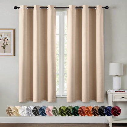 MIULEE Blackout Curtains for Bedroom Living Room 2 Panels, Thermal Insulated Room Darkening Drapes Grommet Noise Reducing Light Blocking Window Treatments 63 Inches Long 40x63 Inch Black - Colors A