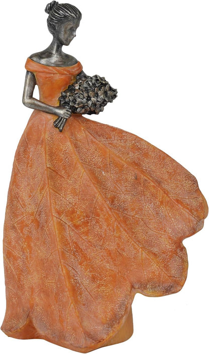 Guichifun Fairy Statue Collection Home Decoration - Leaf Angel Girls Resin Modern Table Decor for Living Room Office Sculpture Decor for Women Indoor Rustic Figurines Gift 5 x 3 x 7.5 Inch
