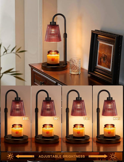 Innqoo Candle Warmer Lamp with Timer, Dimmable Candle Warmer for Jar Candles, Height Adjustable Wax Melts Warmer, Birthday Gifts for Women Mom, House Warming Gifts New Home Decor