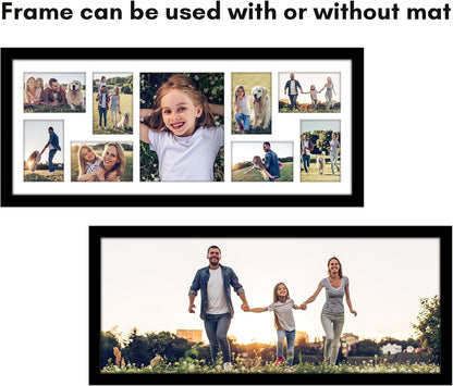 Americanflat 4x6 Collage Picture Frame with Polished Plexiglass - Multi Picture Frames Fit Sixteen 4x6 Photos or Use as One 18x26 Poster Frame for Wall Display - Signature Collection - Black