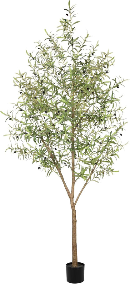 LYERSE Olive Trees Artificial Indoor - Faux Olive Tree 6ft - Fake Olive Tree with Olive Branches and Lifelike Fruits - Artificial Olive Tree for Modern Home Office House Living Room Decor Indoor