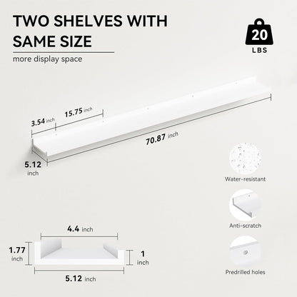 Boswillon Floating Shelves Wall Mounted Set of 2, Modern Black Wall Shelves for Storage with Lip, Display Picture Ledge Shelf for Wall Decor Bedroom Living Room Bathroom Kitchen