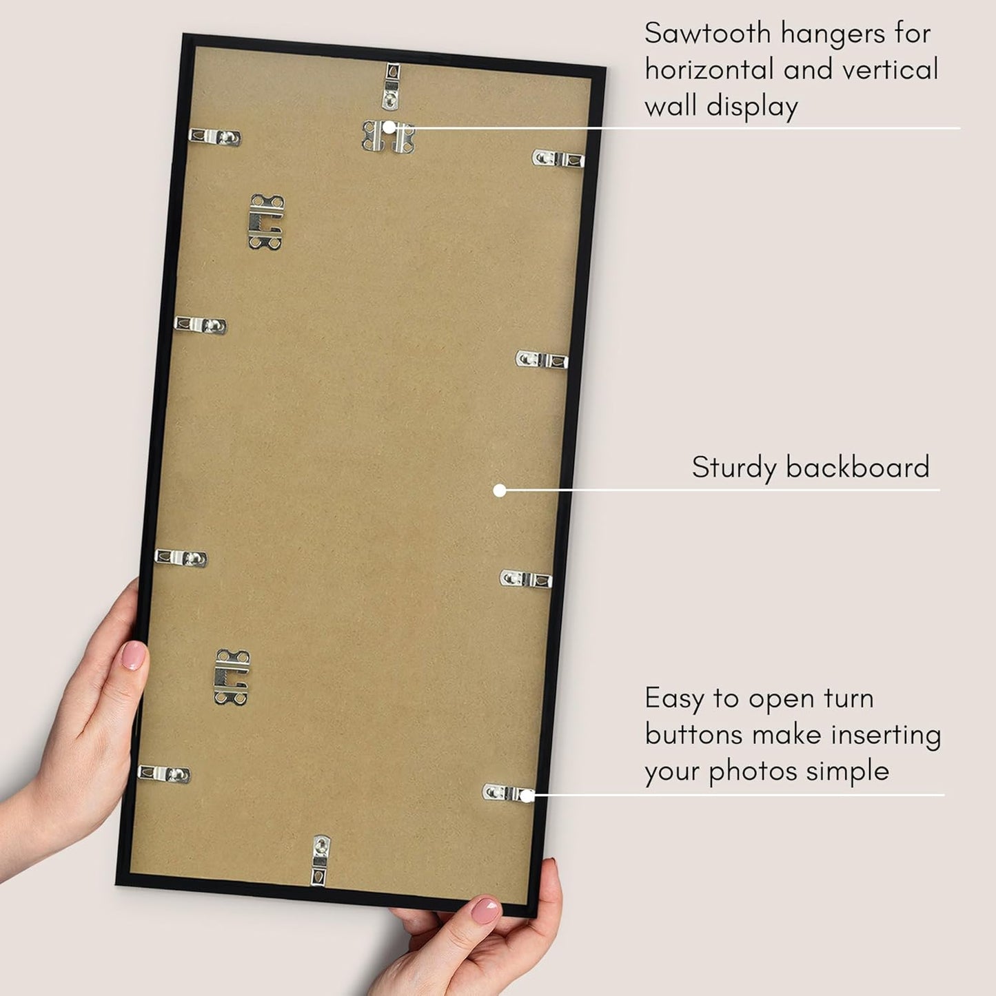 Americanflat 24x36 Poster Frame with Polished Plexiglass - Streamline Collection - Thin Border Picture Frame for Wall Display - Hanging Hardware Included - Black - Colors A