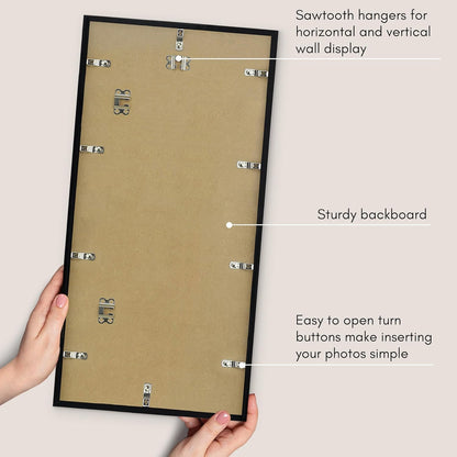 Americanflat 24x36 Poster Frame with Polished Plexiglass - Streamline Collection - Thin Border Picture Frame for Wall Display - Hanging Hardware Included - Black - Colors A
