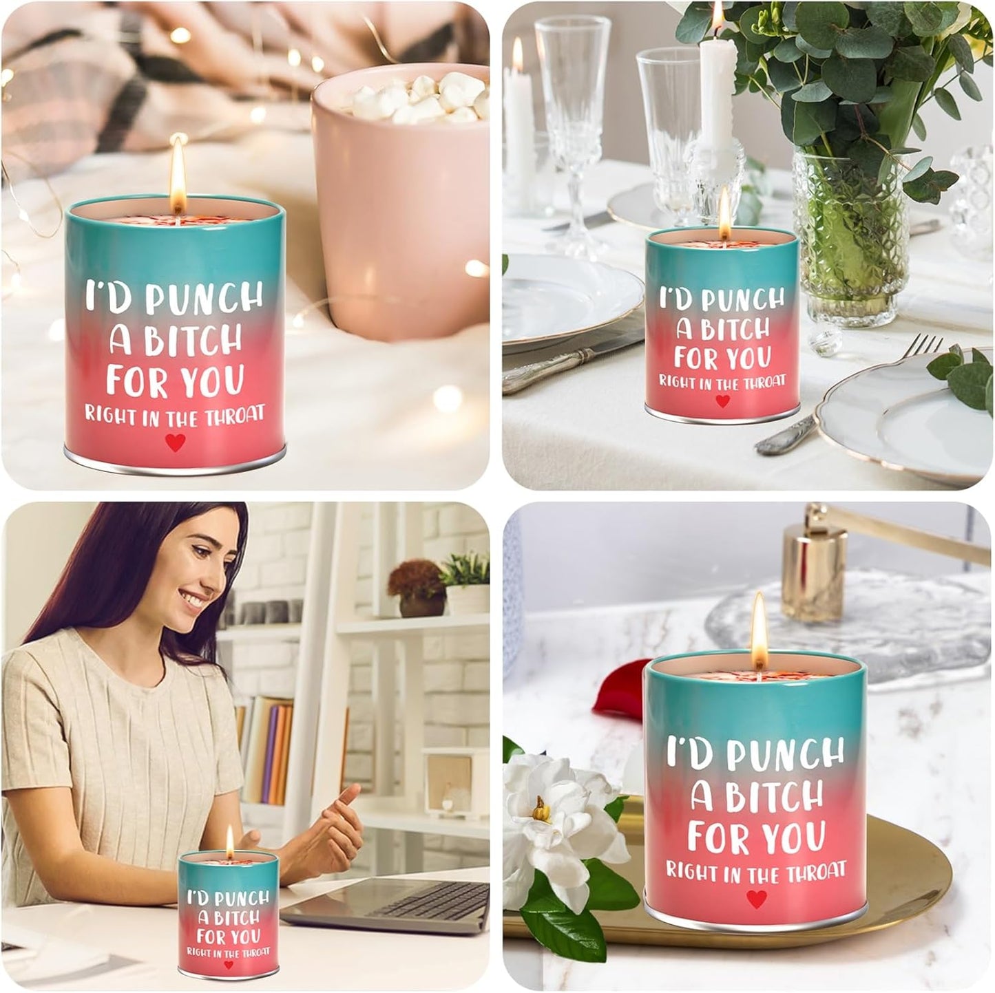 Christmas Birthday Gifts for Women Scented Candle, Valentines Day Gifts for Girlfriend Her, Mothers Day Gift for Mom Wife Sister Friendship White Elephant Stocking Stuffers Presents Funny Ideas Gift