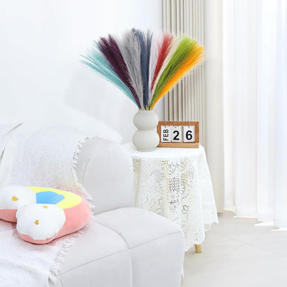 Pampas Grass Decor 30 Pcs 21.7 Inch Faux Brown Pampas Grass Bulk Artificial Dried Flowers Small Vase Filler Pompas Grass.