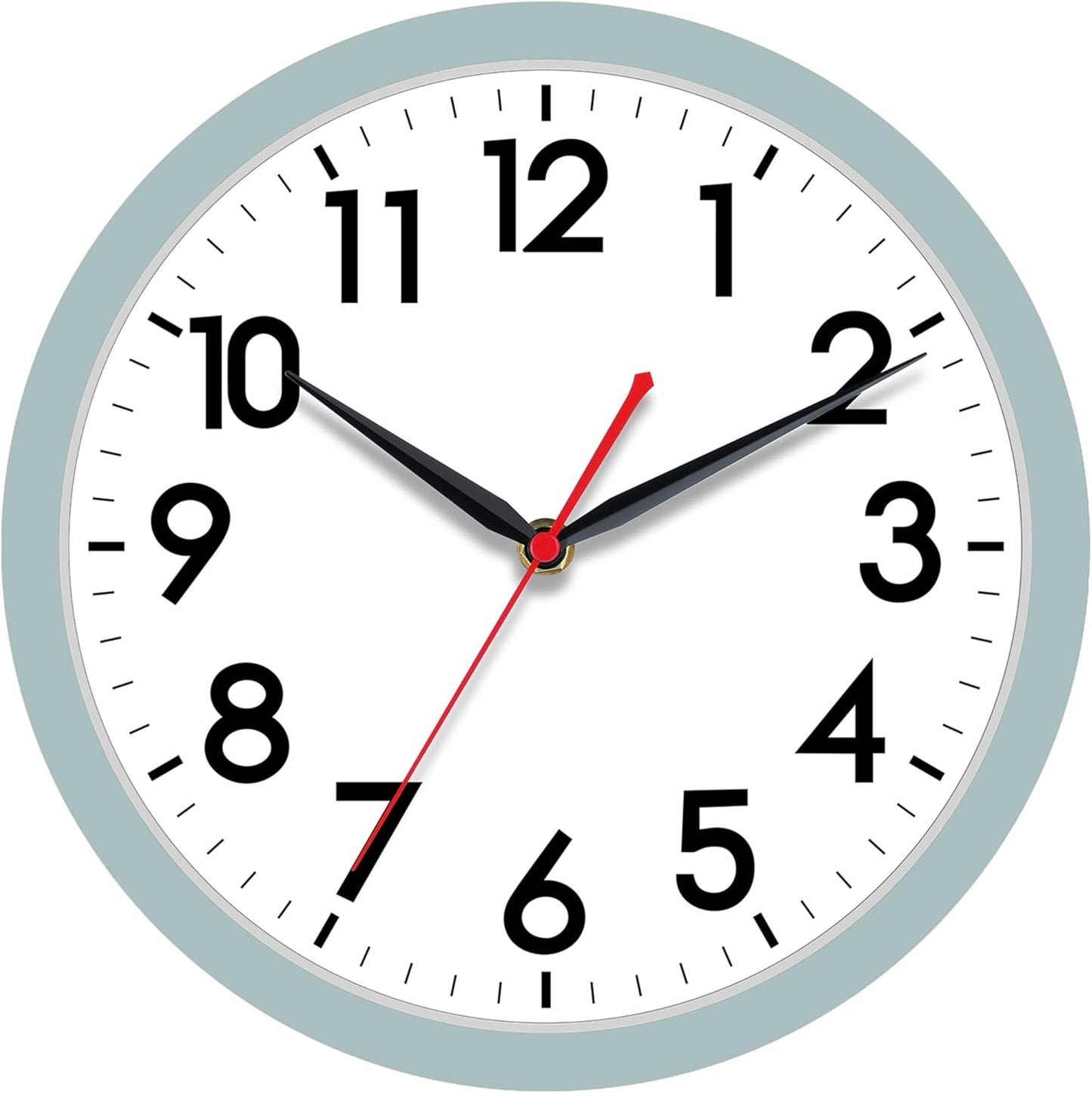 AKCISOT Wall Clock, Modern Small Wall Clocks Battery Operated 8 Inch, Silent Non-Ticking Analog Classic for Office, Home, Bathroom, Kitchen, Bedroom, School(Black)