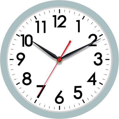 AKCISOT Wall Clock, Modern Small Wall Clocks Battery Operated 8 Inch, Silent Non-Ticking Analog Classic for Office, Home, Bathroom, Kitchen, Bedroom, School(Black)