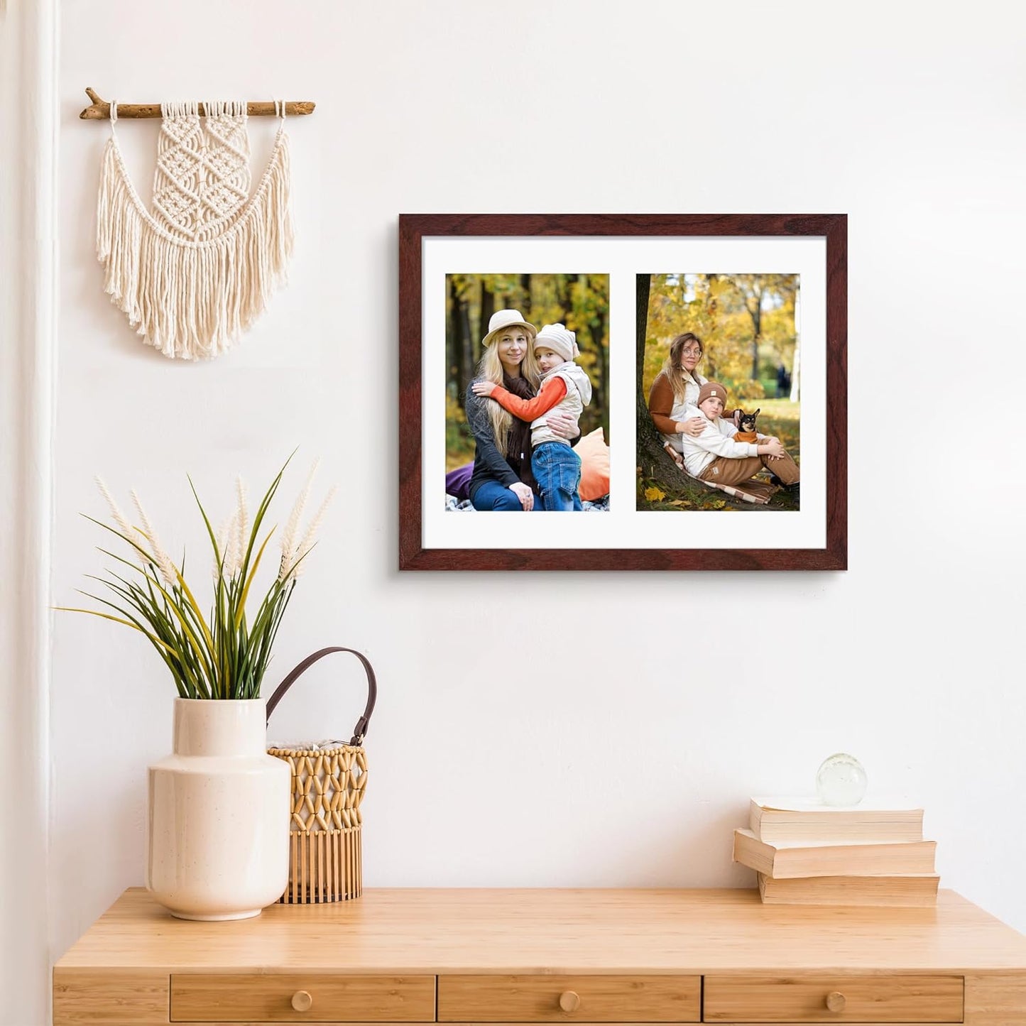 DUENPY 14x26 Collage Picture Frame 4x6 Collage Picture Frame Displays Twelve 4x6 inch Photos Available Horizontal Wall Mounting Display and Vertical Black - Colors B