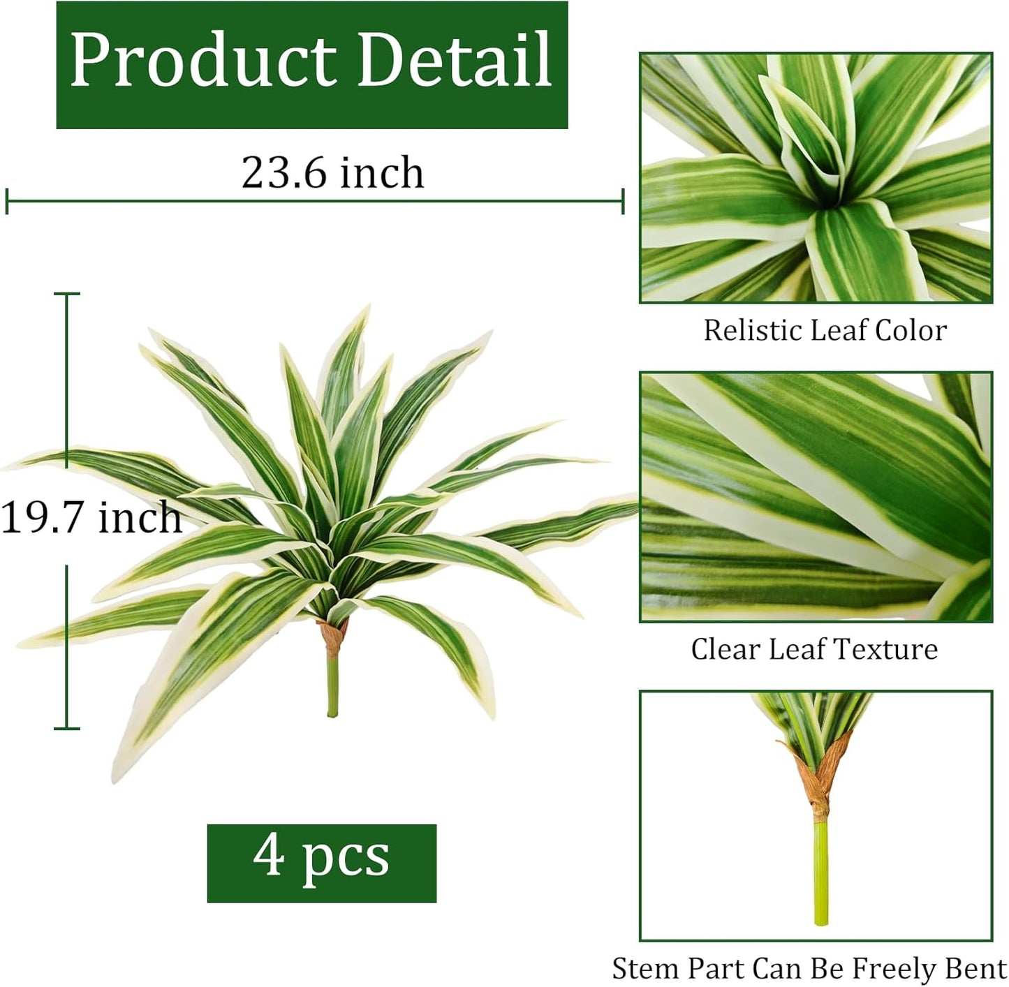 4Pcs Fake Ferns,Faux Outdoor Plants UV Resistant,3D Real Touch Fake Plants Total 60 Blades,Weatherproof Artificial Plants Outdoor Indoor for Garden Porch Home Office Living Room Decor