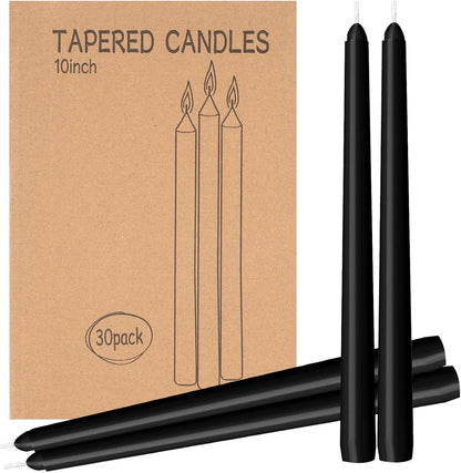 4 Pack Ivory Taper Candles - Taper Candles 10 Inch Dripless, Smokeless & Unscented - 8 Hours Long Burning - Hand Poured Tall Candlesticks - Ideal for Weddings, Dinner Parties, and Home Decor