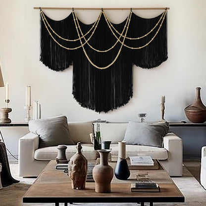 Flber Macrame Wall Hanging Macrame Wall Decor Large-Scale Tie-Dye Tapestry Living Home Room Wall Decor 57" Wx 35" L