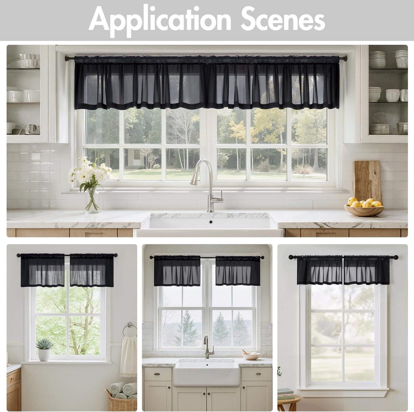 MIULEE White Sheer Curtains 84 Inches Long, 4 Panels Set, Light Filtering Rod Pocket Voile Drapes for Living Room and Bedroom, Airy Soft Fabric Window Treatments, 42 x 84 Inches